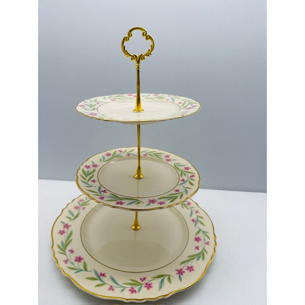 Handmade Tiered Tray from Vintage Plates - Picture 3 of 10
